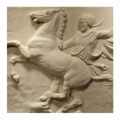 Lone Horseman Parthenon foamed ceramic Art relief Sculpture